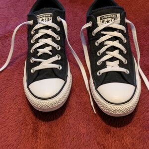 Converse Chuck Taylor Allstar, blk/wht canvas women's sneaker 10M